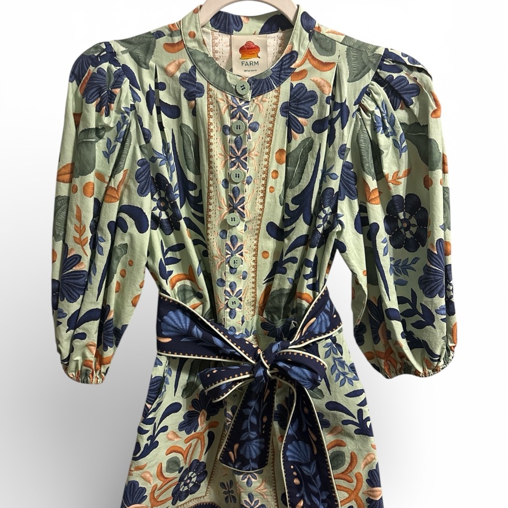 FARM Rio Floral Blue and Green Jumpsuit - Picture 2 of 6